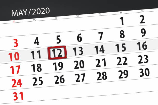 istock Calendar planner for the month may 2020, deadline day, 12, tuesday 1222370061