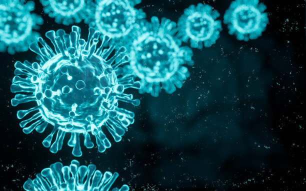 istock coronavirus COVID-19 under the microscope. 3d illustration 1222370308