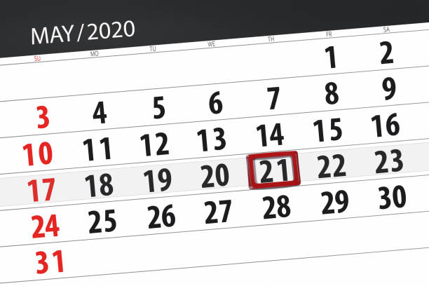 istock Calendar planner for the month may 2020, deadline day, 21, thursday 1222370954