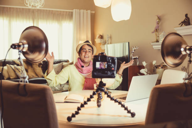 Young Influencer Vlogging from Home during COVID-19 Pandemic