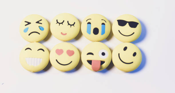 istock Various kinds of emoji on a white background. 1222373652