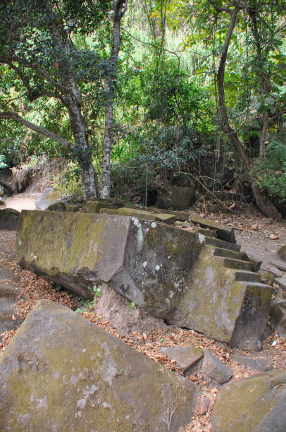 istock Steps in Vat Phu: former Khmer Hindu temple in Champasak,Laos 1222374918