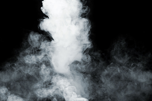 Colorful fire smoke on black background