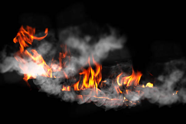 płomienie ognia dymowego - fireball orange flame burnt zdjęcia i obrazy z banku zdjęć