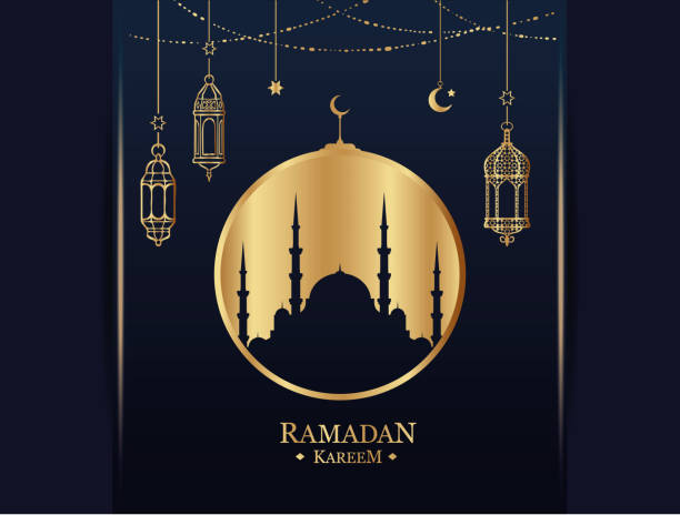 рамадан карим - mosque ramadan islam symbol stock illustrations
