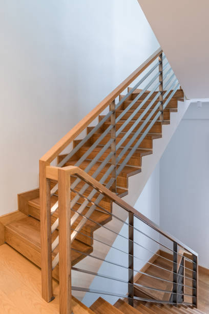 istock Minimalistic stairs in modern villa interior 1222378745