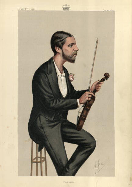 ilustrações de stock, clip art, desenhos animados e ícones de first violin, alfred, duke of saxe-coburg and gotha, vanity fair - duke
