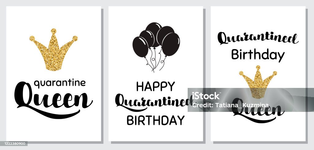 Happy Quarantined Birthday Set Cards Funny Quarantine Party Quotes Home  Party Birth Posters Set Virtual Online Celebration Vector Stock  Illustration - Download Image Now - iStock