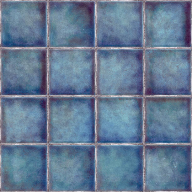 istock Ceramic glazed mosaic creaked tile in wall background 1222384338