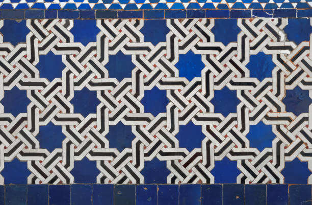 Seamless decorative royal blue Moroccan tiles Close up shot of seamless decorative royal blue Moroccan tiles marrakesh riad stock pictures, royalty-free photos & images