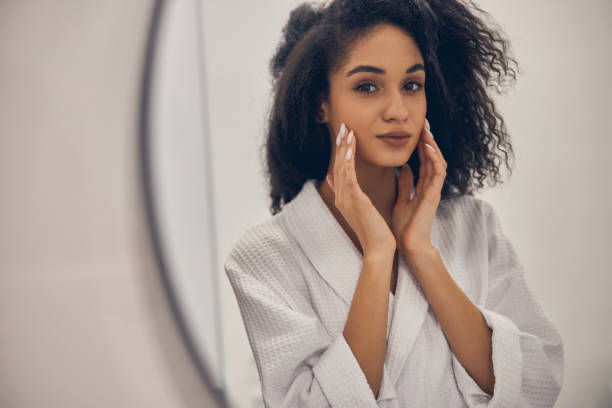 istock Serene lovely girl standing in a bathroom 1222387831