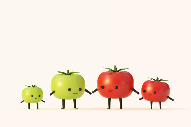 istock tomato and friend cute cartoon character design. 1222389742