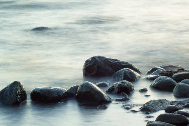 istock Long exposure of sea and rocks. 1222390383