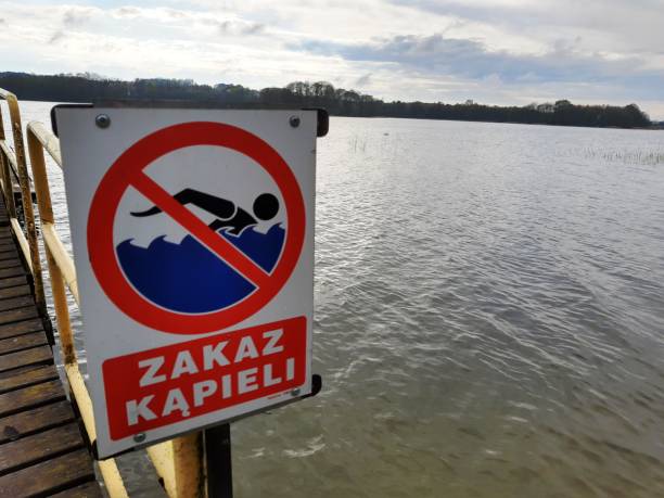 istock No swimming sign at a boating lake 1222394092