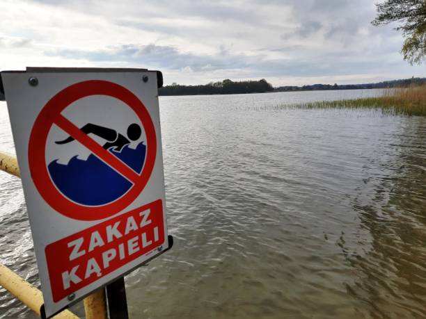 istock No swimming sign at a boating lake 1222394116