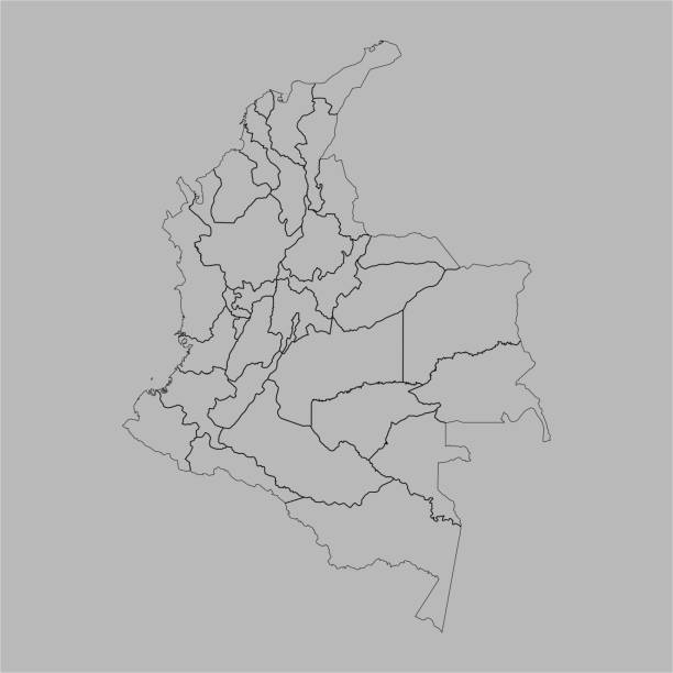 1 600 Blank Map Of Colombia Stock Royalty Free Vector Colombia Political Map Outline 