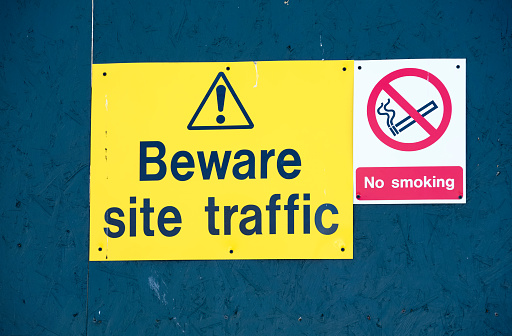 Beware site traffic construction site keep out uk