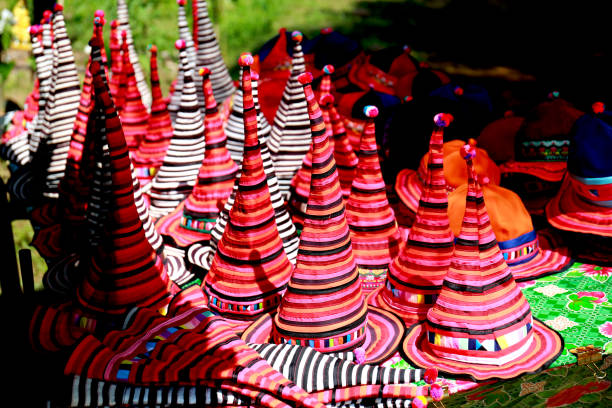 istock Handmade Colorful Traditional Thai Hat 1222399834