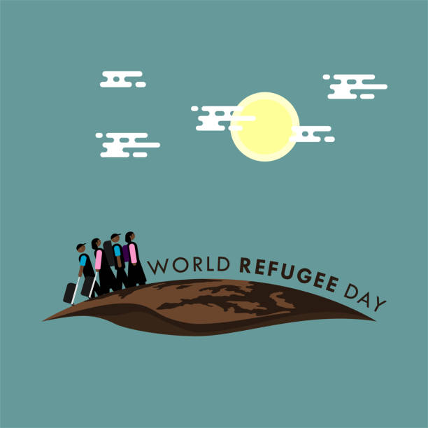 ilustrações, clipart, desenhos animados e ícones de dia mundial dos refugiados - humanism