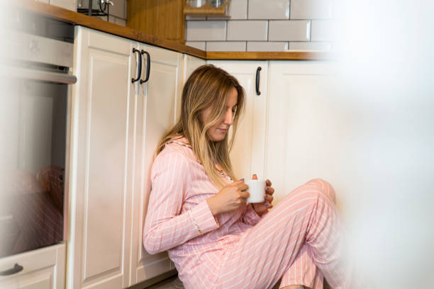 istock Pretty woman at home 1222406999