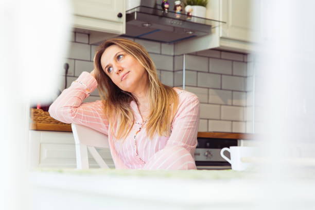 istock Pretty woman at home 1222407477