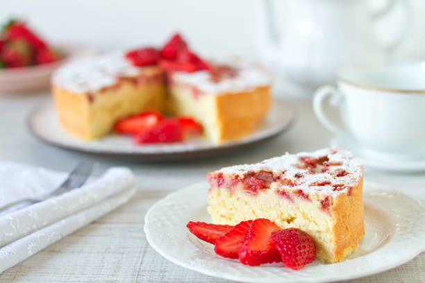 istock Homemade rustic cake made with fresh strawberries 1222408128