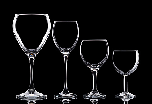 Silhouettes of wineglasses.