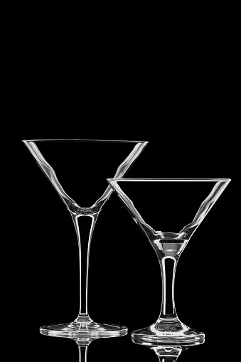 Silhouettes of Martini glasses.