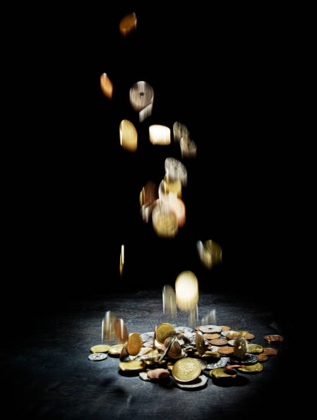 Money falling stock photo