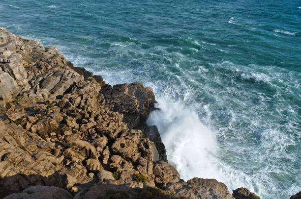 istock Harsh sea waves in Nau dos Crows 1222415835