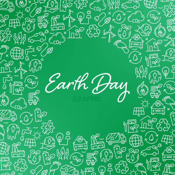 EARTH DAY - Green Energy and Nature Concept Vector Pattern and Abstract Background.
