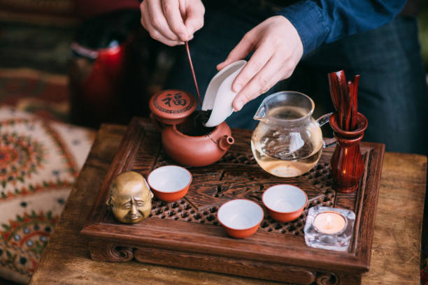 istock Traditional chinese oolong tea ceremony process closeup 1222424384