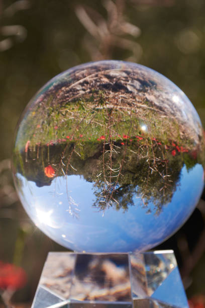 istock Reflections of colorful spring inside a ball 1222427324