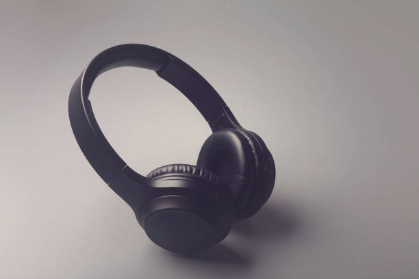 istock Professional wireless headphones isolated on grey background 1222427965