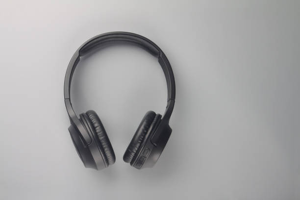 istock Professional wireless headphones isolated on grey background 1222427967