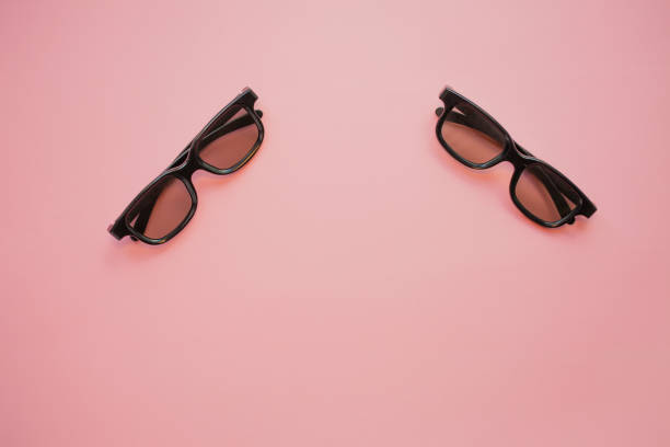 istock 3D cinema, glasses for cinema on a pink background. 1222429298