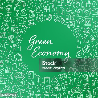 istock GREEN ECONOMY - Recycling and Zero Waste Concept Vector Pattern and Abstract Background. 1222429538