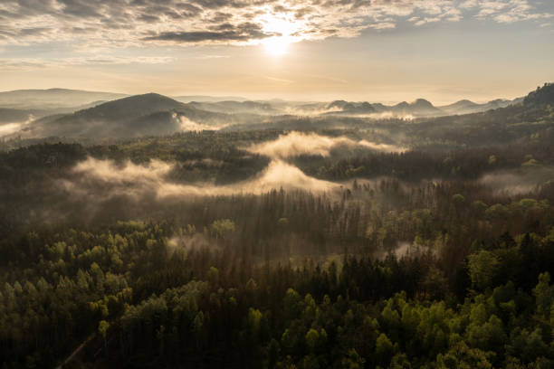 istock foggy morning in Saxon switzerland, saxony, germany 1222430251