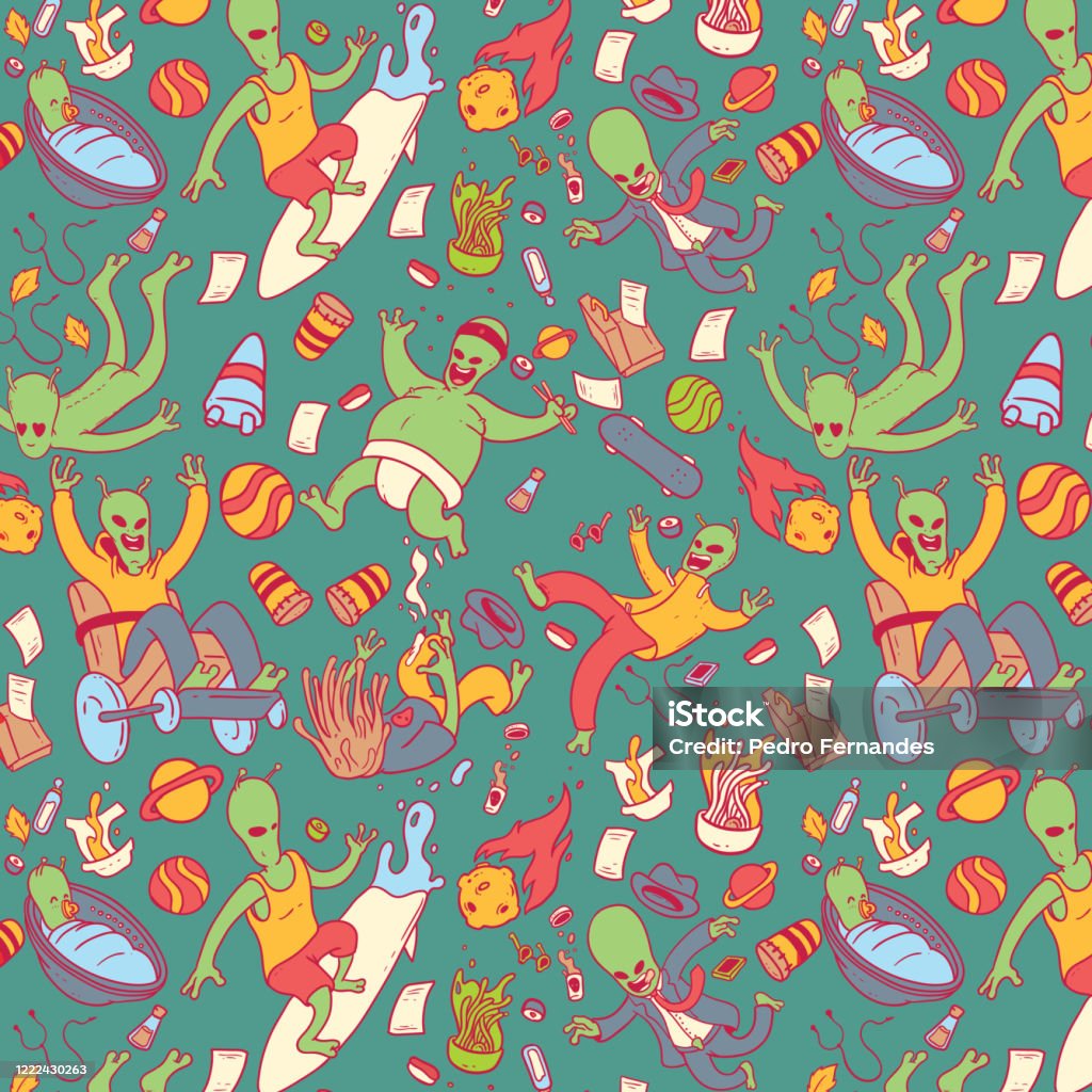 Alien Pattern Simple Alien Pattern Vector Illustration Stock Illustration - Download Image ...