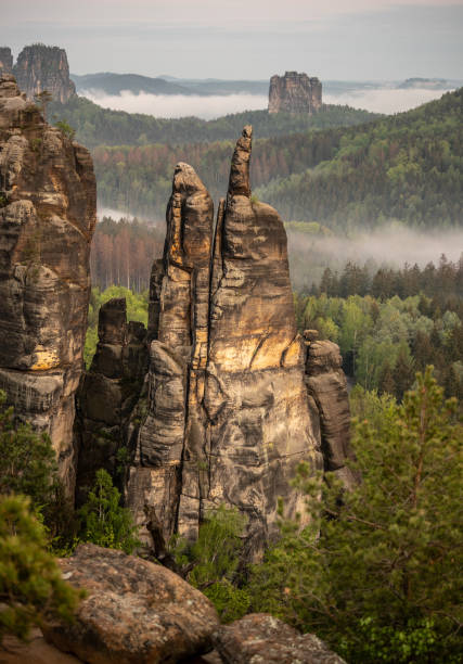 istock Sunrise Saxon switzerland, brosinnadel, saxony, germany 1222430910