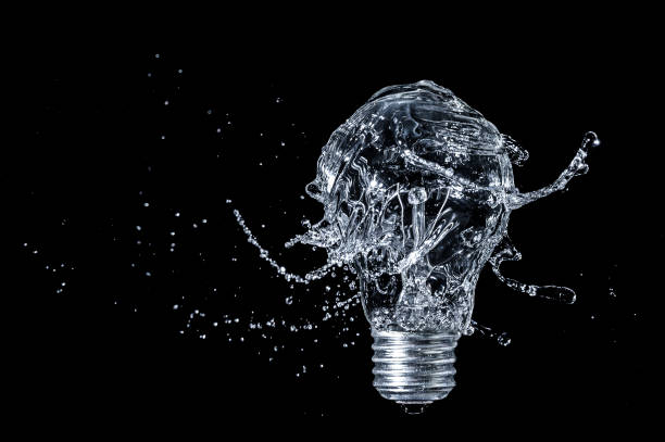 istock Isolated Led Light Water Splash on black background. 1222432319