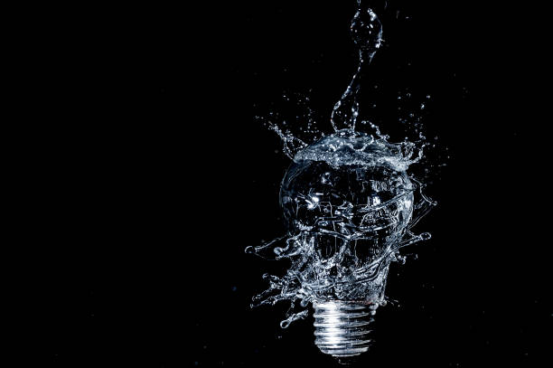 istock Isolated Led Light Water Splash on black background. 1222432441