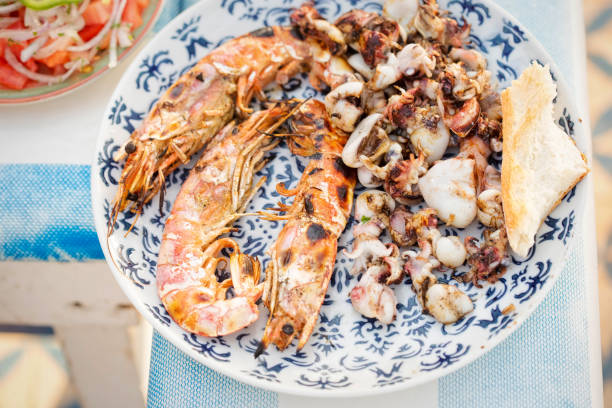 istock Seafood - shrimp and squids, Morocco 1222433975