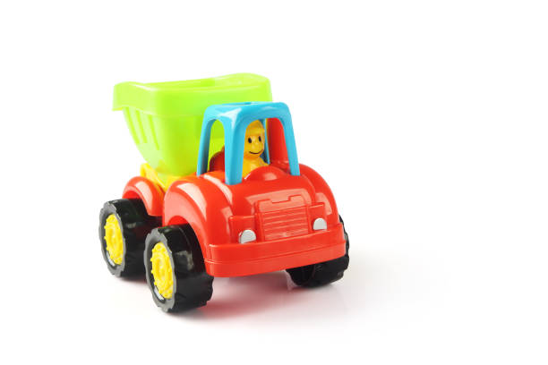 istock Kid's toy dump truck isolated on white 1222434380