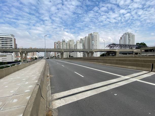 istock Empty avenue in Sao Paulo 1222434524