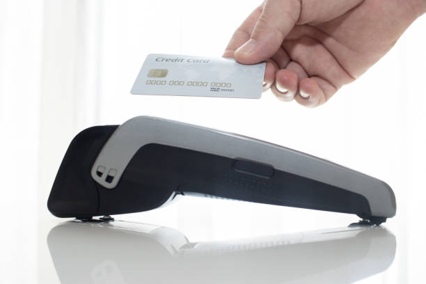 istock Credit Card And Pos Terminal On White 1222438439