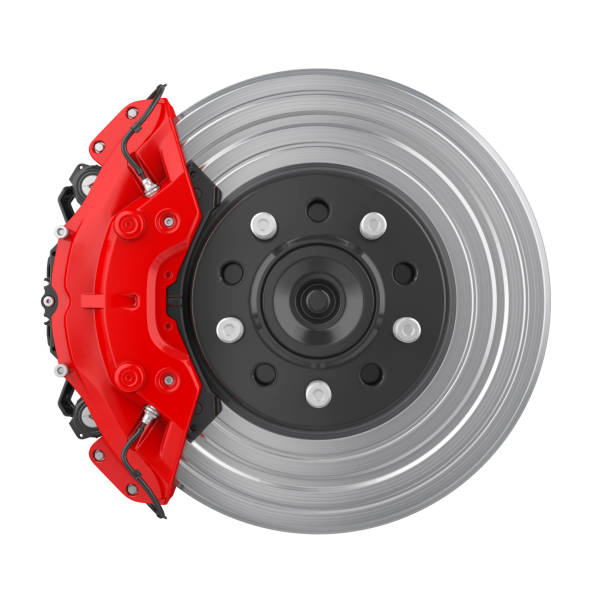 istock Car Brake Disc and Red Caliper Isolated 1222444697