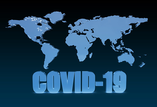 Coronavirus covid-19 2019 nCoV pandemic over globe\nMap:https://visibleearth.nasa.gov/images/74218/december-blue-marble-next-generation