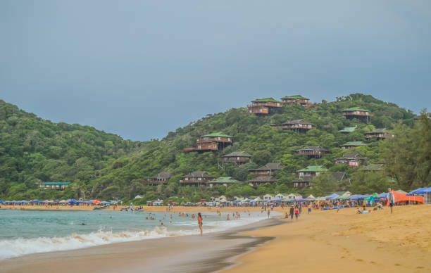 Ponta Do Ouro pristine beach and town in Mozambique coastline near border of South Africa stock photo