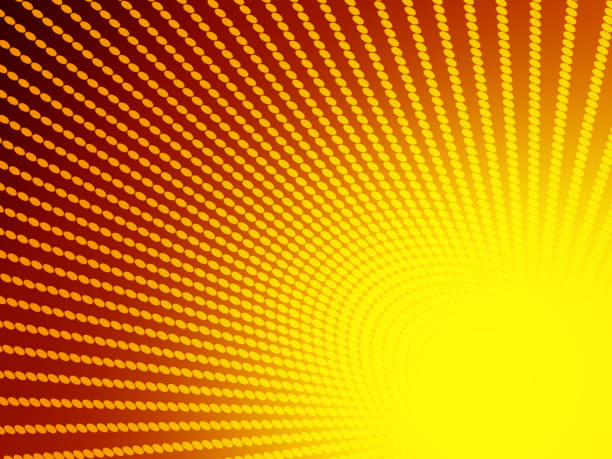 Yellow and orange pop art retro comic background with halftone dots design